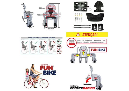 Cadeirinha Kalf Fun Bike Traseira