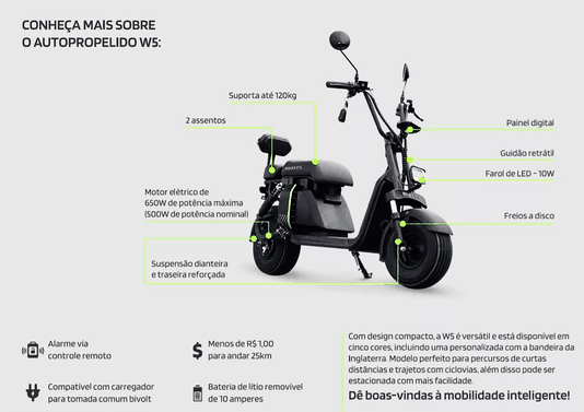 Scooter Elétrica Watts W5 650W